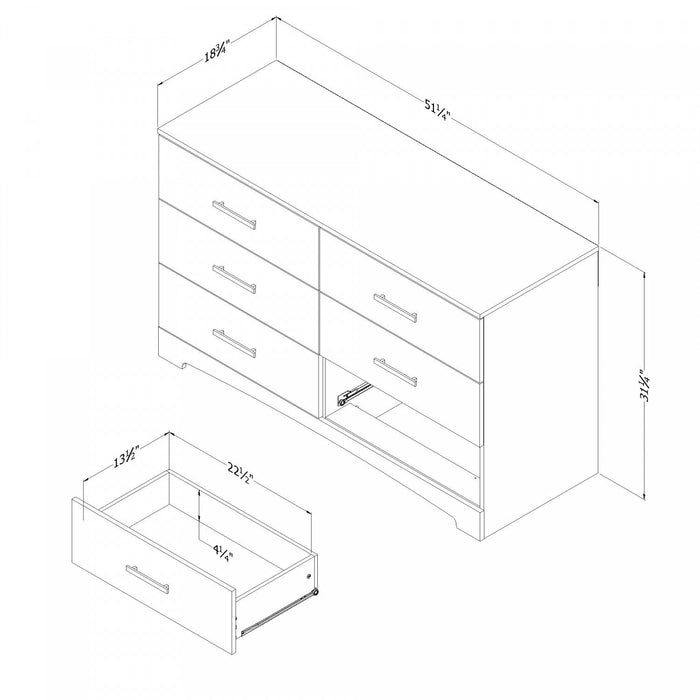 Gramercy 6-drawer Dresser - Pure White 