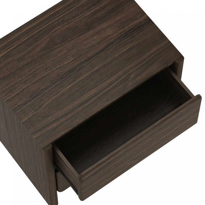 Linda Modern 24\" Nightstand in Walnut Brown (2-Drawer) 