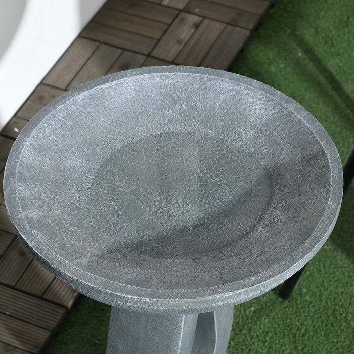 Outsunny Resin Bird Bath For Outdoors, 20.1" Tall Birdbath With Stone Look