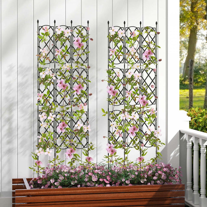 Costway 1 Pcs 58" X 73" Garden Trellis For Climbing Plants Rustproof Metal Plant Support Frame