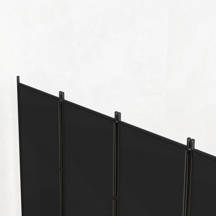 Outsunny 6 Panel Folding Privacy Screen, Uv30+ Room Divider, Black