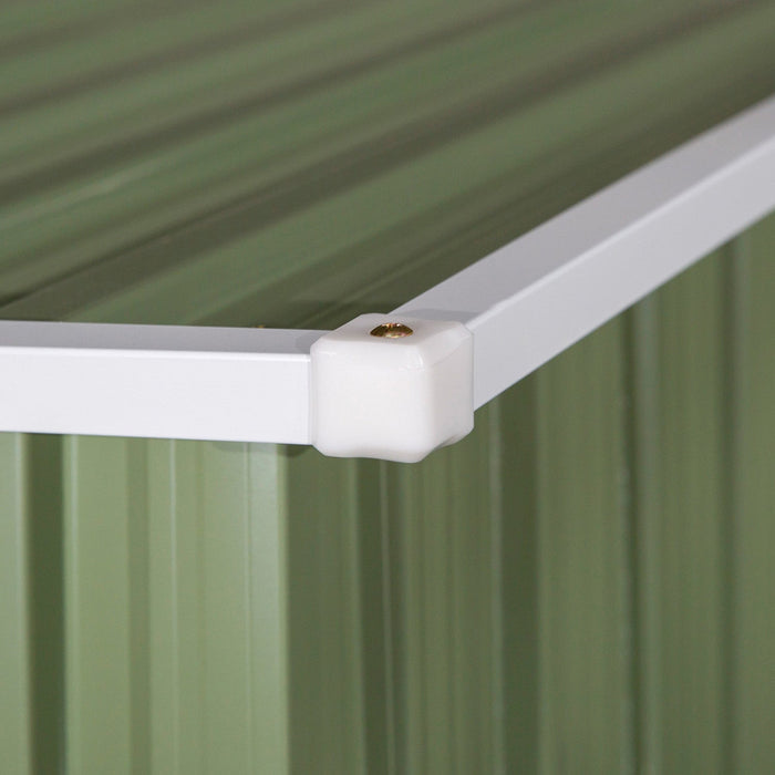 Outsunny Garden Shed, Metal Tool Shed W/ Sloped Roof, Light Green