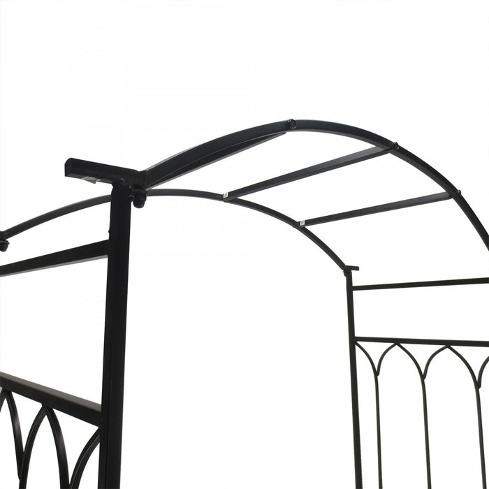 Outsunny 80" Tall Fairy Garden Arbor Arch With Bench