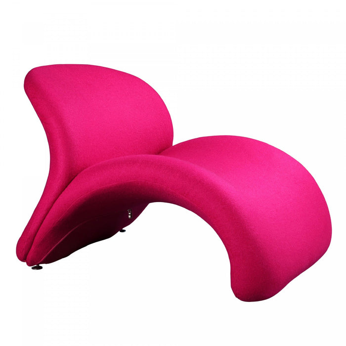 Rosebud Modern Wool Blend Accent Chair in Fuchsia - Set of 2 