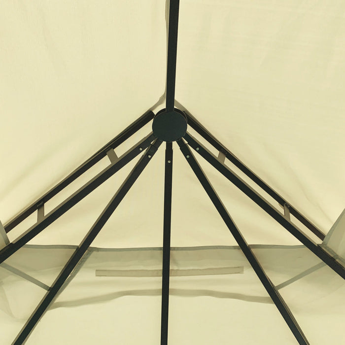 Outsunny 12' X 10' Steel Frame Patio Gazebo Outdoor Canopy Shelter With Double Vented Roof, Mosquito