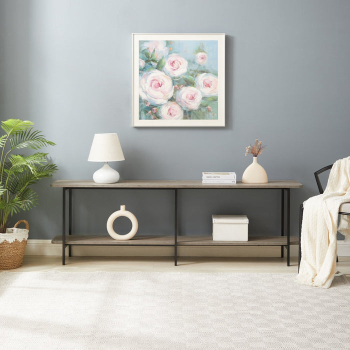Celine Contemporary Modern 71\" Console Table in Rustic Gray (2-Shelf) 