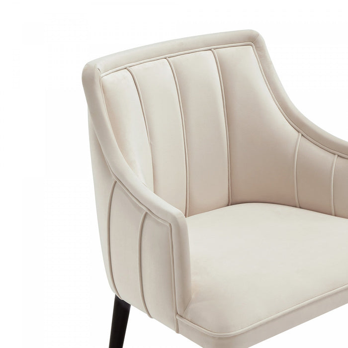 Eda Modern Wood Armchair in Cream Dining Chair 
