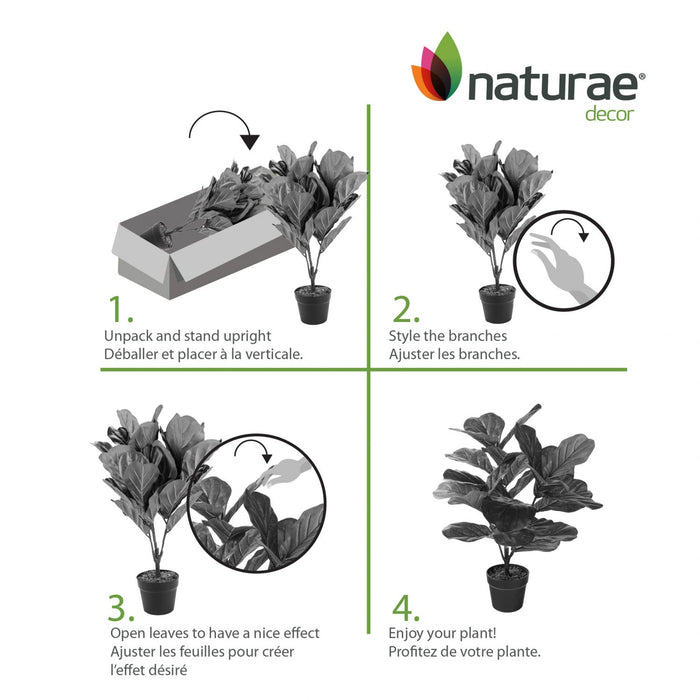 Artificial 27\" Fiddle Leaf In Black Pot 