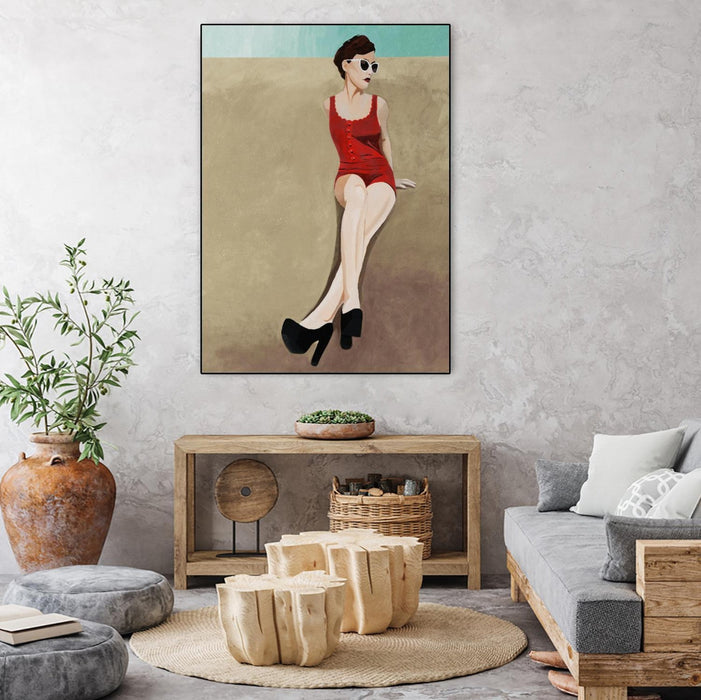 \"Rays Of Glamour\" Canvas Framed Black 24x32 Wall Art