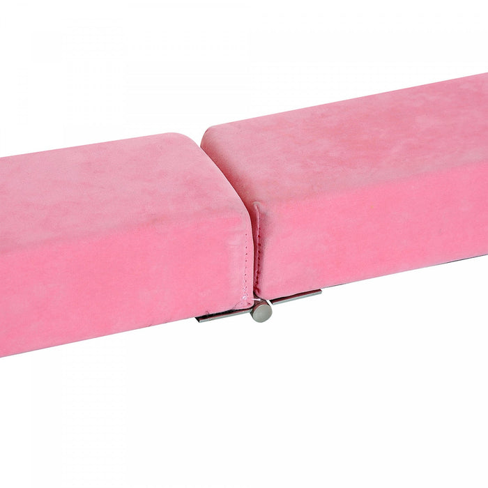 Soozier 7FT Folding Balance Beam, Gymnastics Beam with Suede Surface, Pink