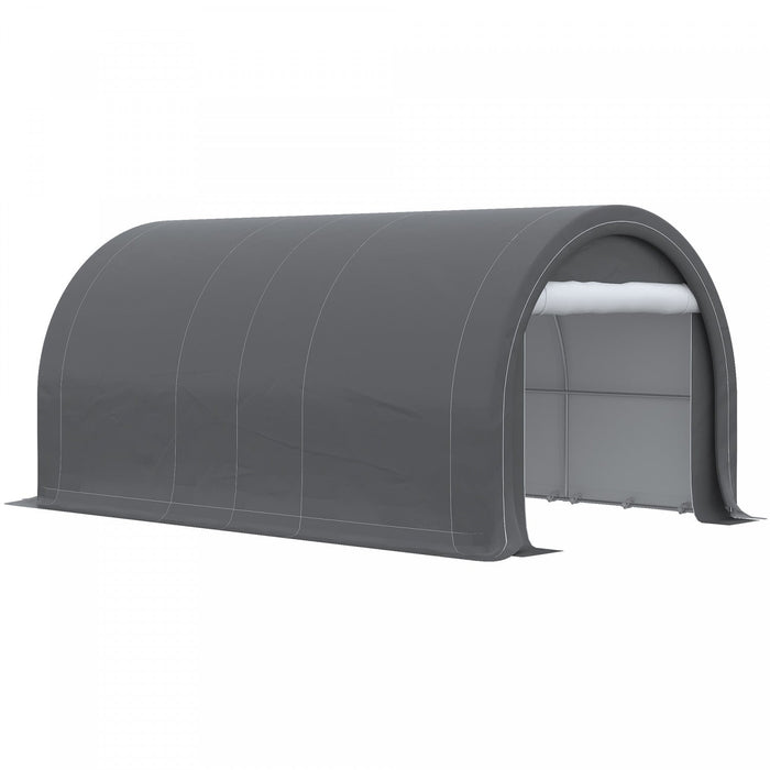 Outsunny 10' X 16' Carport Storage Tent Anti-uv Pe Portable Garage, Grey