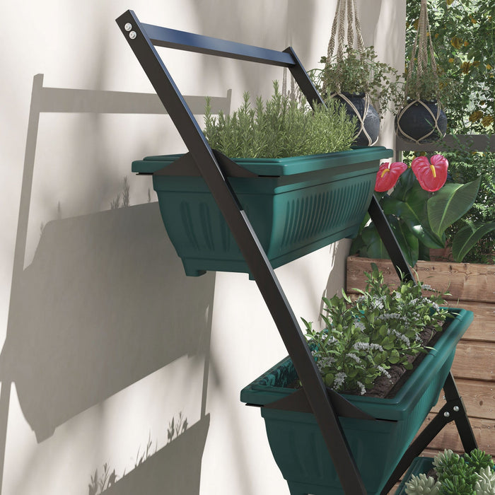 Outsunny 4-tier Vertical Raised Garden Bed With 4 Planter Boxes, Outdoor Plant Stand Grow Container 