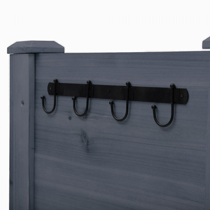 Outsunny Raised Garden Bed With Hooks, 660lb Capacity Wood Elevated Planter Box With Water Draining 