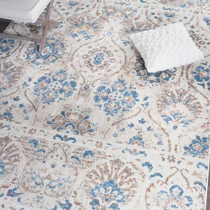 Shi Flora Blue 3x5 Area Rug