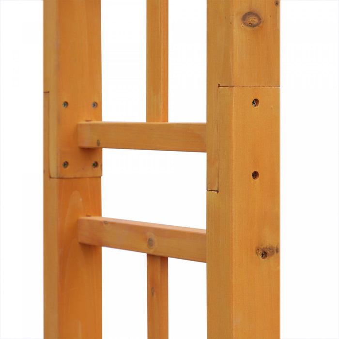 Outsunny 85\" Wooden Garden Arbour For Wedding And Ceremony, Outdoor Garden Arch Trellis For Climbing