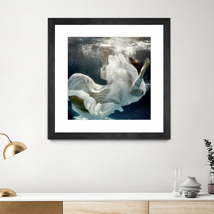 \"Float 3\" Matted and Framed Black 30x30 Wall Art