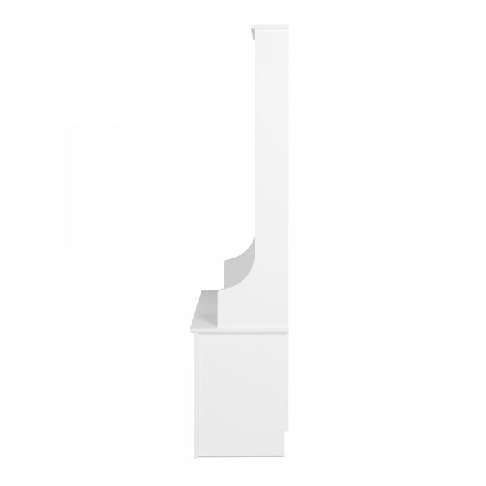 Narrow Hall Tree with Nine Shoe Cubbies - White