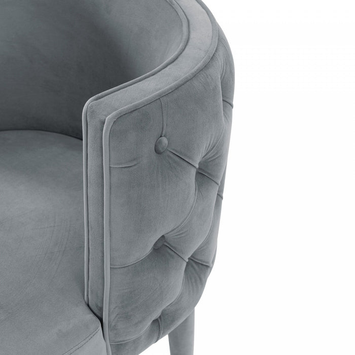 Maya Modern Velvet Dining Chair in Gray - Set of 2 