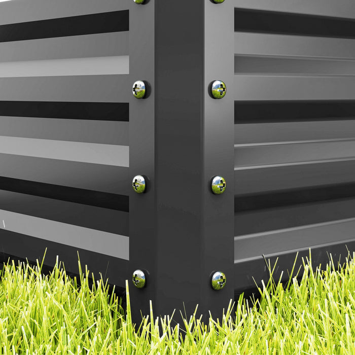 Outsunny Raised Garden Beds Set of 2, Galvanized Planter Box, Light Grey