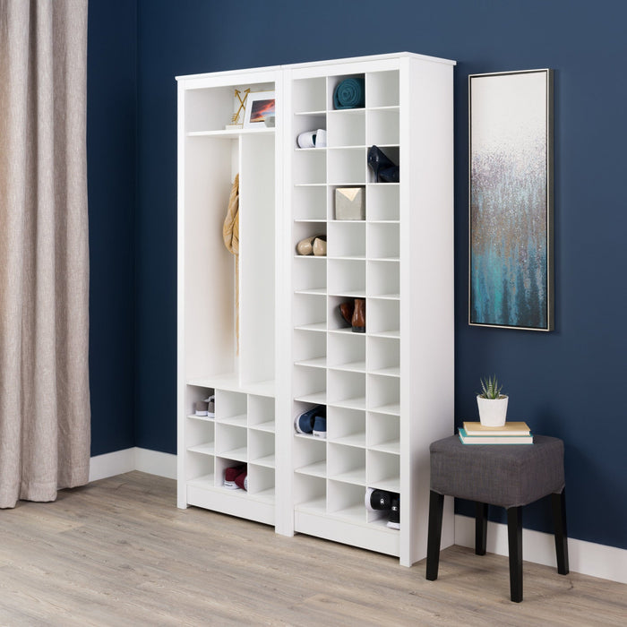 Thirty-Six Pair Shoe Storage Rack - White