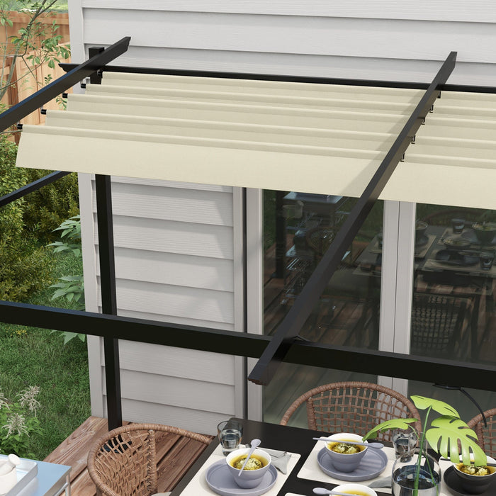 Outsunny 10' X 13' Metal Pergola W/ Retractable Canopy Roof, Beige