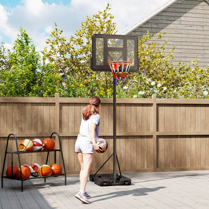 Soozier 4.6-10ft Portable Basketball Hoop with Wheels and 43" Backboard