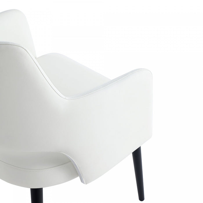 Tremont Modern Metal Vegan Leather Armchair in White 