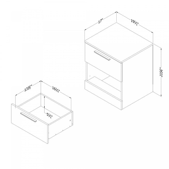 Step One Essential 2-drawer Nightstand - Bleached Oak 