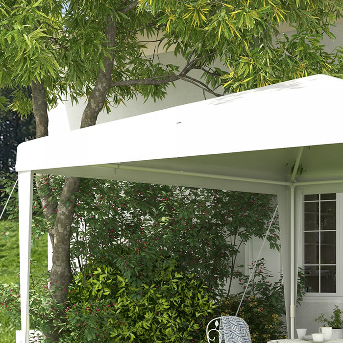 Outsunny 10x10ft Party Tent Portable Gazebo, Folding Garden Canopy Event Shelter Outdoor Sunshade Wh