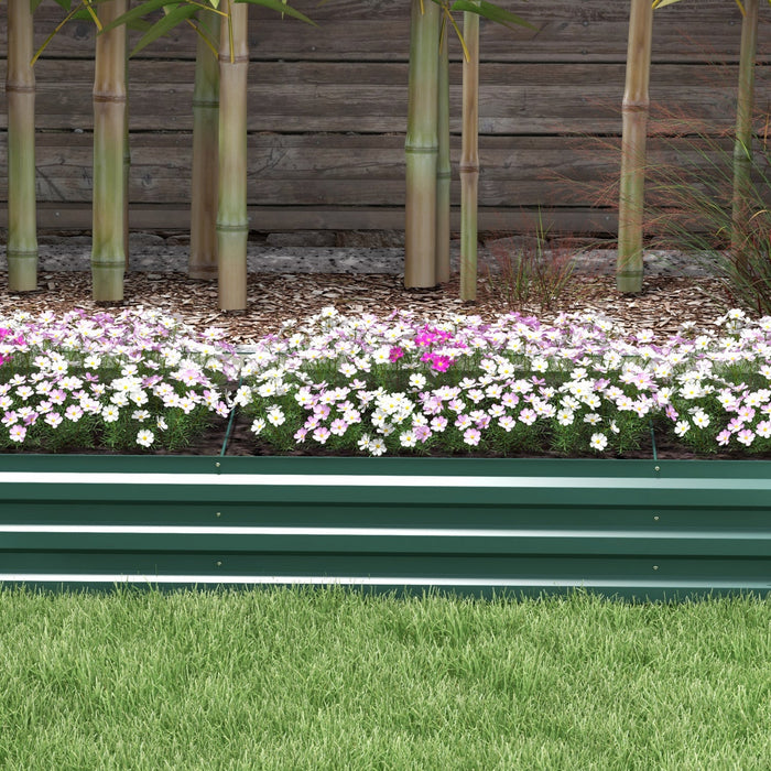 Outsunny 8x2x1ft Raised Garden Bed Large Galvanized Elevated Planter Box