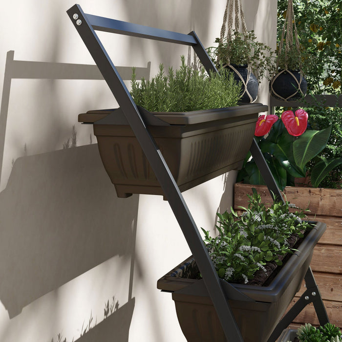 Outsunny 4-tier Vertical Raised Garden Bed With 4 Planter Boxes, Outdoor Plant Stand Grow Container 