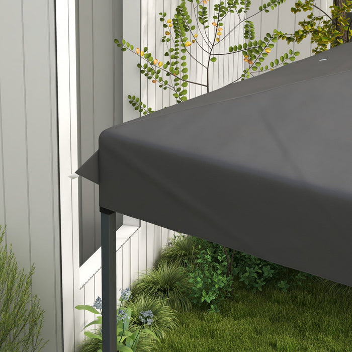 Outsunny 10x10ft Height Adjustable Pop Up Canopy Tent W/ 1-button Push