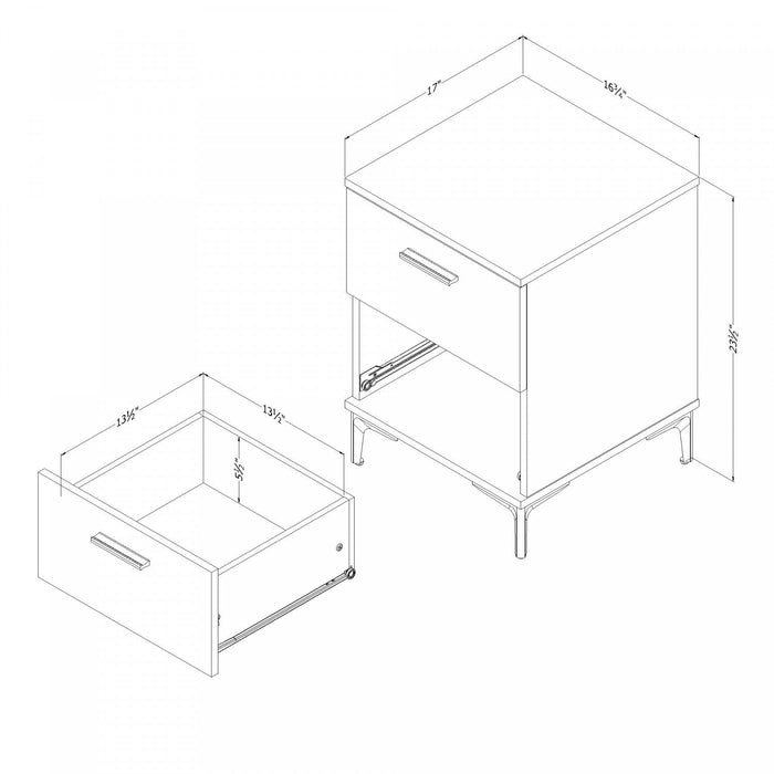 Musano 2-Drawer Nightstand - Nordik Oak
