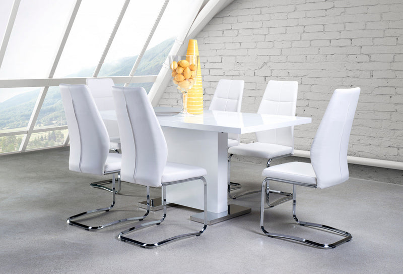 Julius Dining Chair, White Faux Leather (set Of 2) 