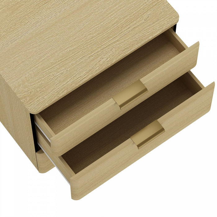 Payton Modern 26\" Nightstand in Natural Oak (3-Drawer) 