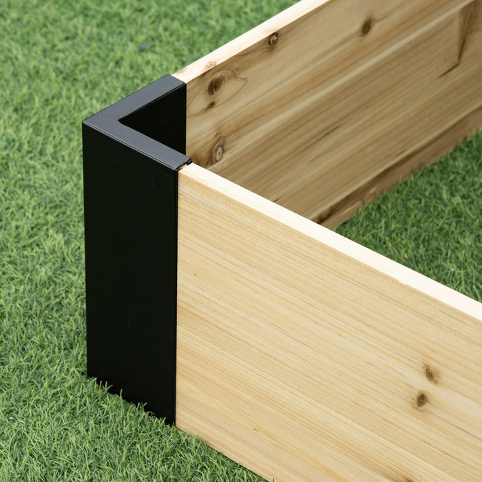 Outsunny 63\" X 32\" Raised Garden Bed With Metal Corner Bracket, Easy To Install Planter Box For Grow