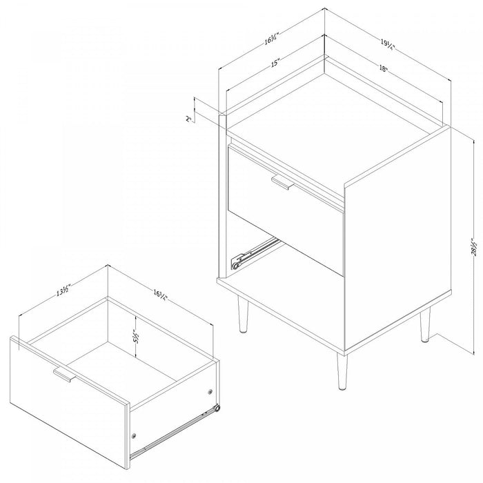Hype 2-drawer Nightstand - Winter Oak 