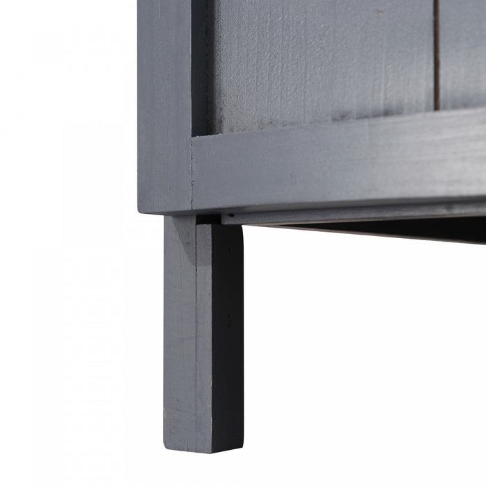Outsunny Garden Storage Cabinet, Outdoor Potting Bench Table, Grey
