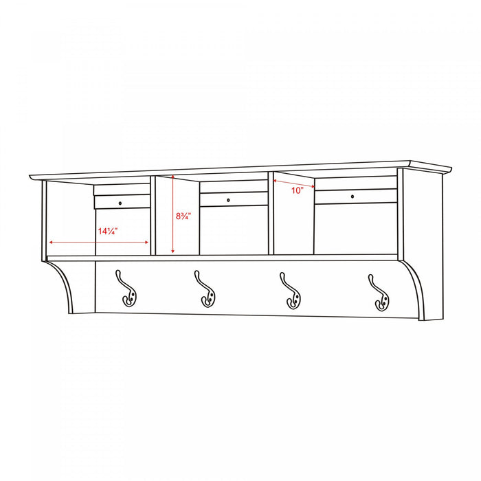 Hanging 48\" Entryway Shelf - White
