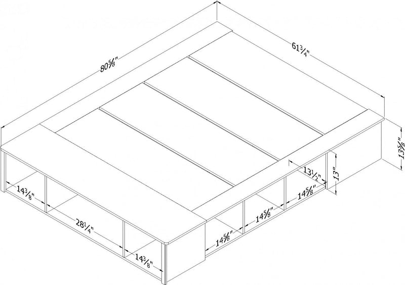 Flexible Storage Platform Bed With Baskets - Pure White 