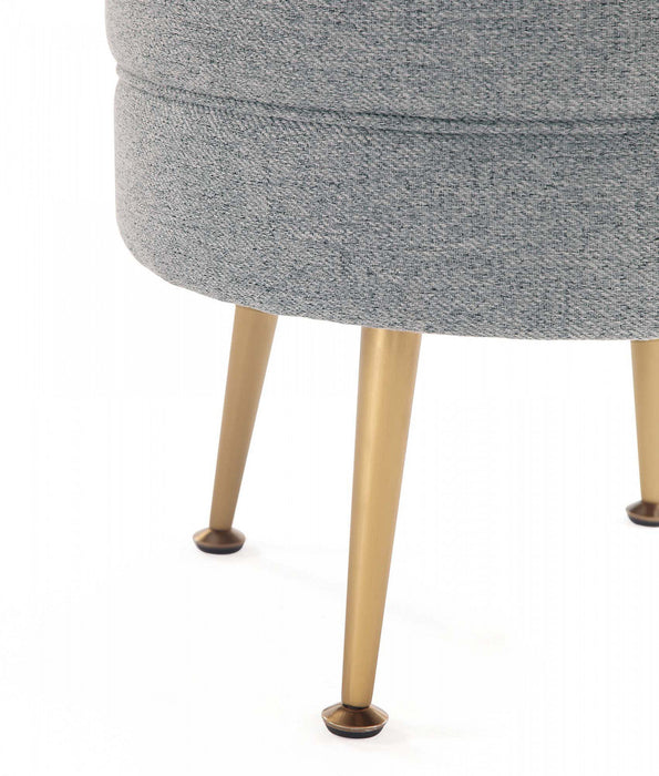 Bailey Mid-Century Modern Upholstered Accent Ottoman in Gray - Set of 2 