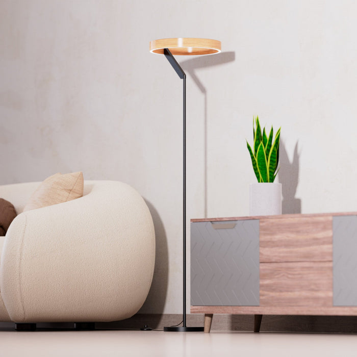 63\"  Matte Black Modern LED Floor Lamp 