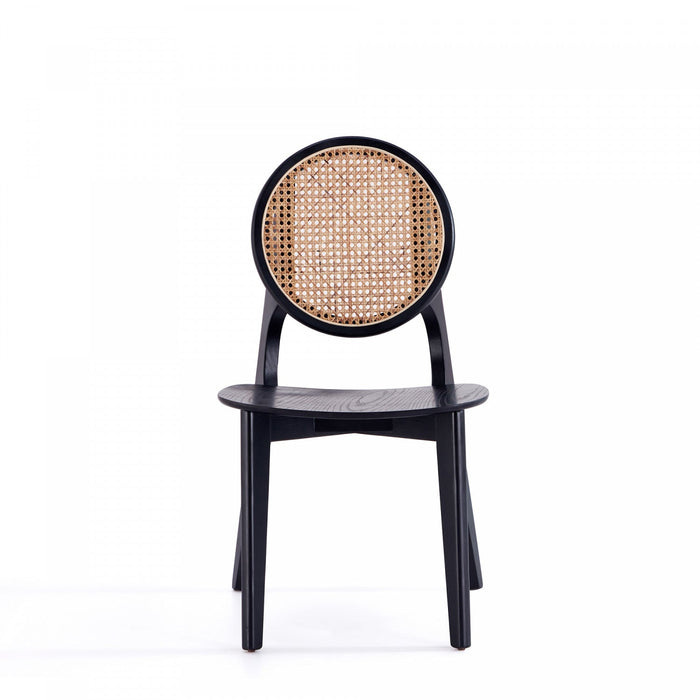 Versailles Industry Chic Wood Dining Chair in Black and Natural - Set of 4 