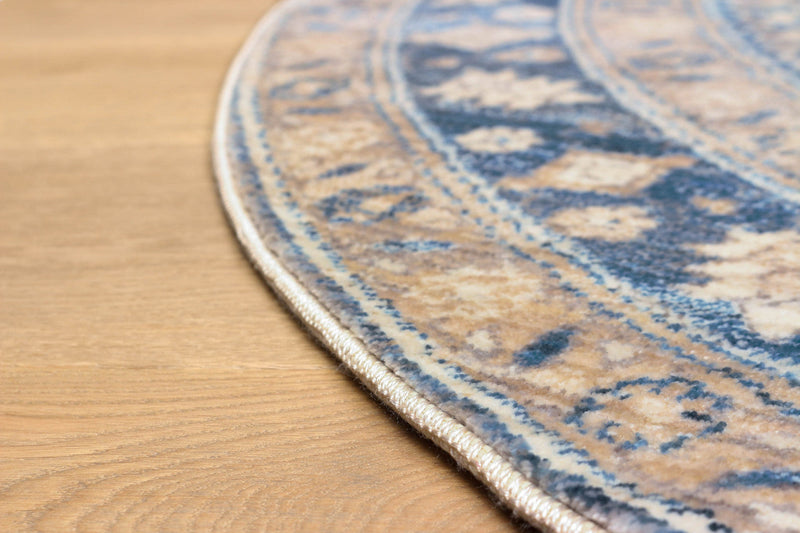 Lucia Traditional 5'0\" x 5'0\" Area Rug in Blue Indoor Area Rug 