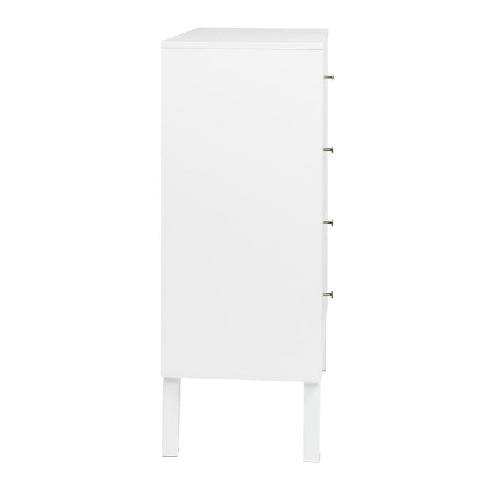 Milo Tall 4-Drawer Chest - White