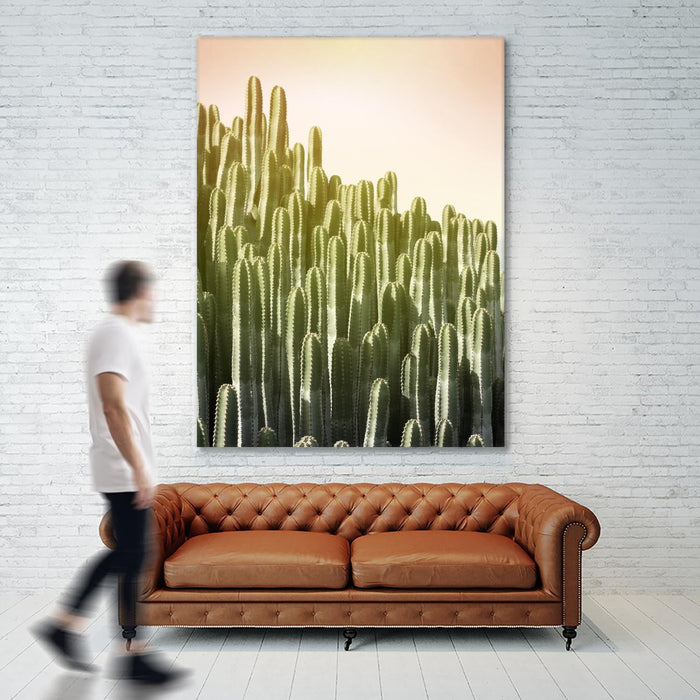 \"Pink Sky Cactus\" Giant Art 72x54 Wall Art
