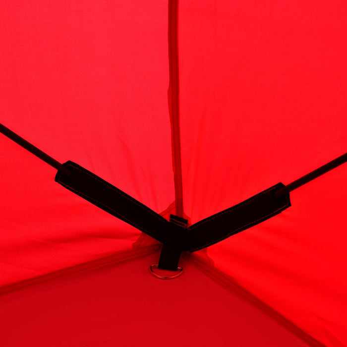 Outsunny 2 Person Pop Up Ice Fishing Tent Shelter With Carry Bag, Red