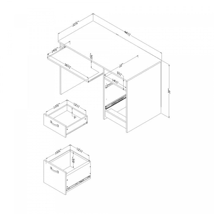 Tassio Desk with Keyboard Tray - Nordik Oak  