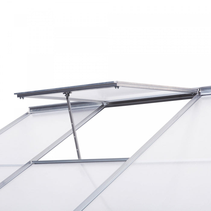 Outsunny 6' X 4' X 7' Lean-to Polycarbonate Greenhouse With Sliding Door And Roof Vent, Walk-in Gard