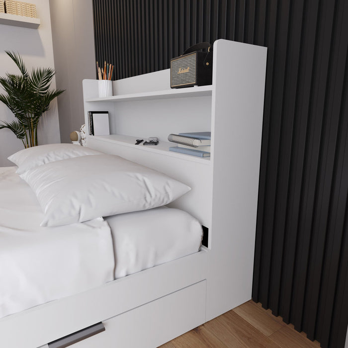 Nordika Hunter Full Bookcase Headboard - White